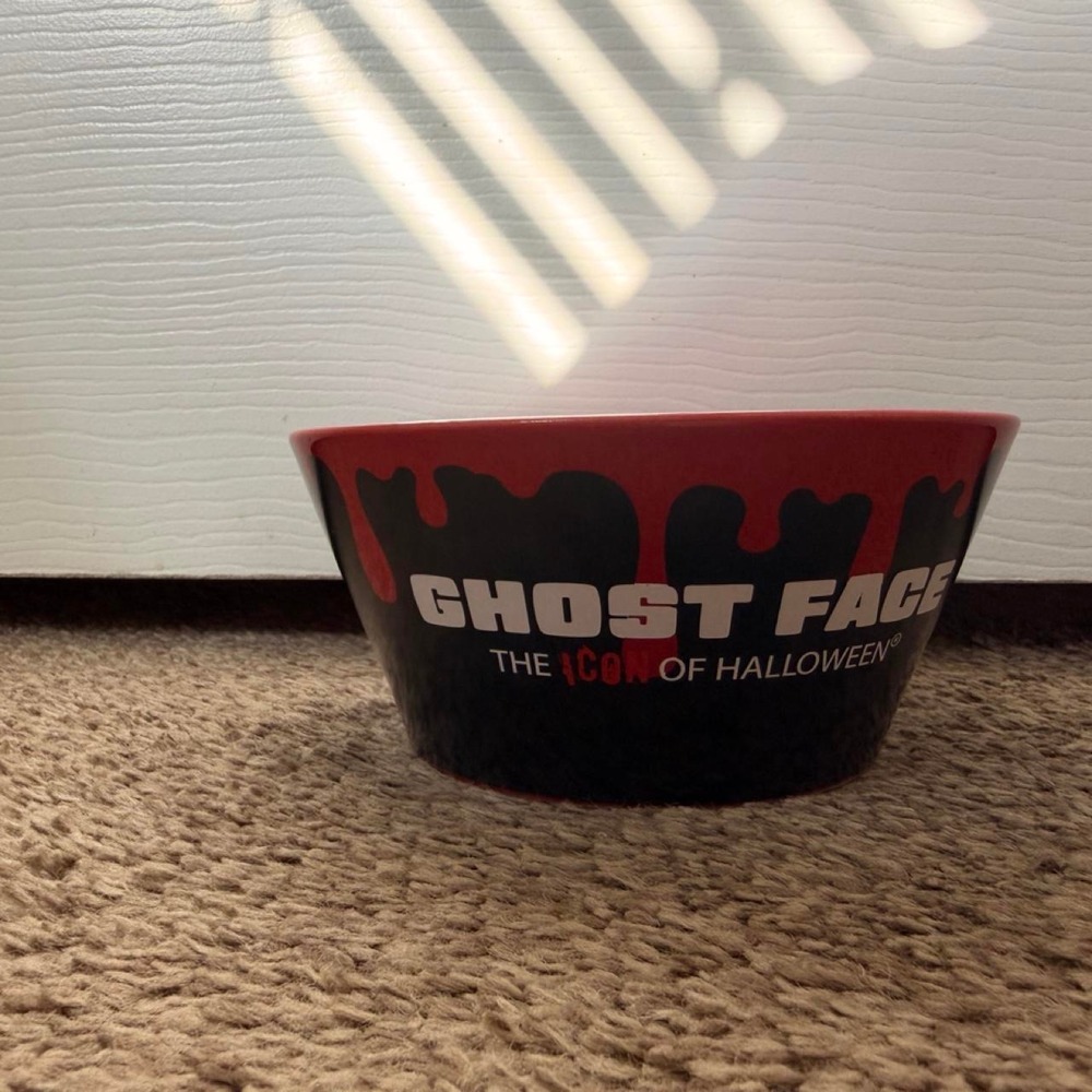 Ghost Face Scream Horror Movie Ceramic Bowl Red Black Surreal Entertainment